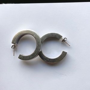 Magpie thick hoops: Sterling Silver